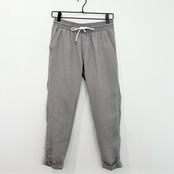 Athleta Bali Linen Ankle Pant Gray Lightweight Beach Vacation size 2 - Picture 2 of 9